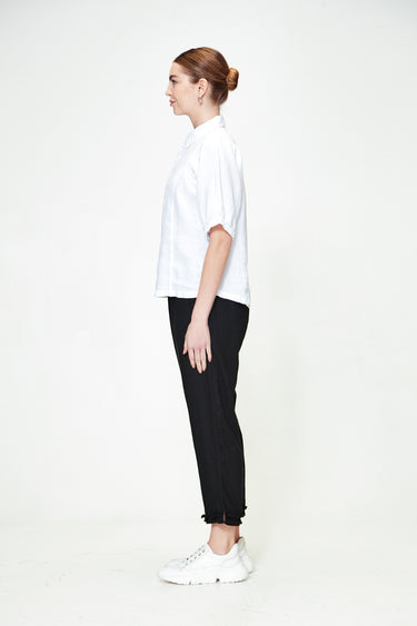 Ruffle Capri - Black - Pant VERGE