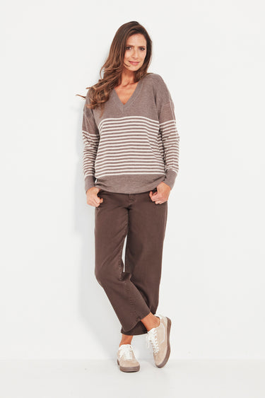 Brag Sweater - Truffle Stripe - Sweater VERGE