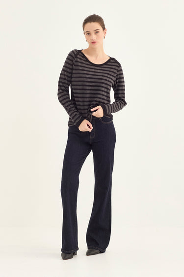 Glow Top - Charcoal Stripe - Top VERGE
