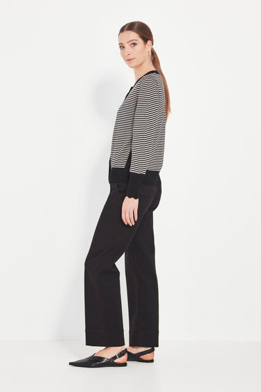 Marcella Cardi - Black Chalk Stripe - Cardigan VERGE
