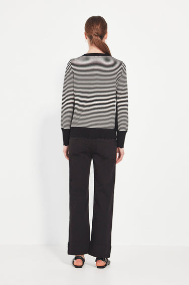 Marcella Cardi - Black Chalk Stripe - Cardigan VERGE