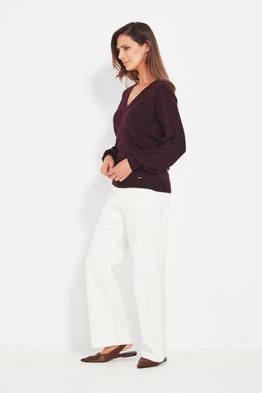 Nina Sweater - Black Cherry - Sweater VERGE