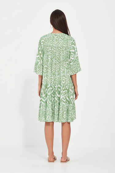 Vale Dress - Green Print - Dress VERGE