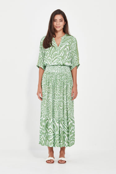 Vale Skirt - Green Print - Skirt VERGE