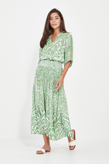 Vale Top - Green Print - Top VERGE