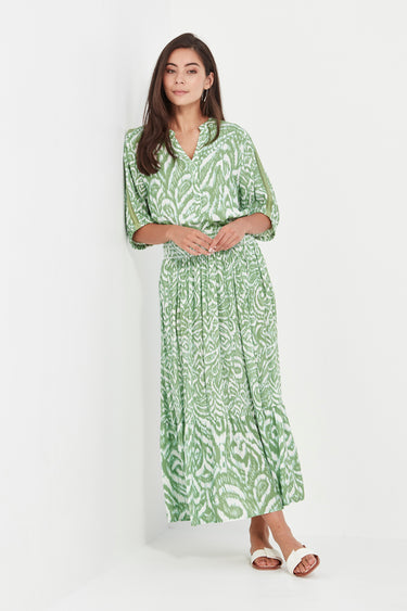 Vale Skirt - Green Print - Skirt VERGE