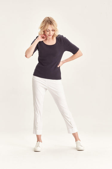 Acrobat Eyelet Pant - White - Pant VERGE