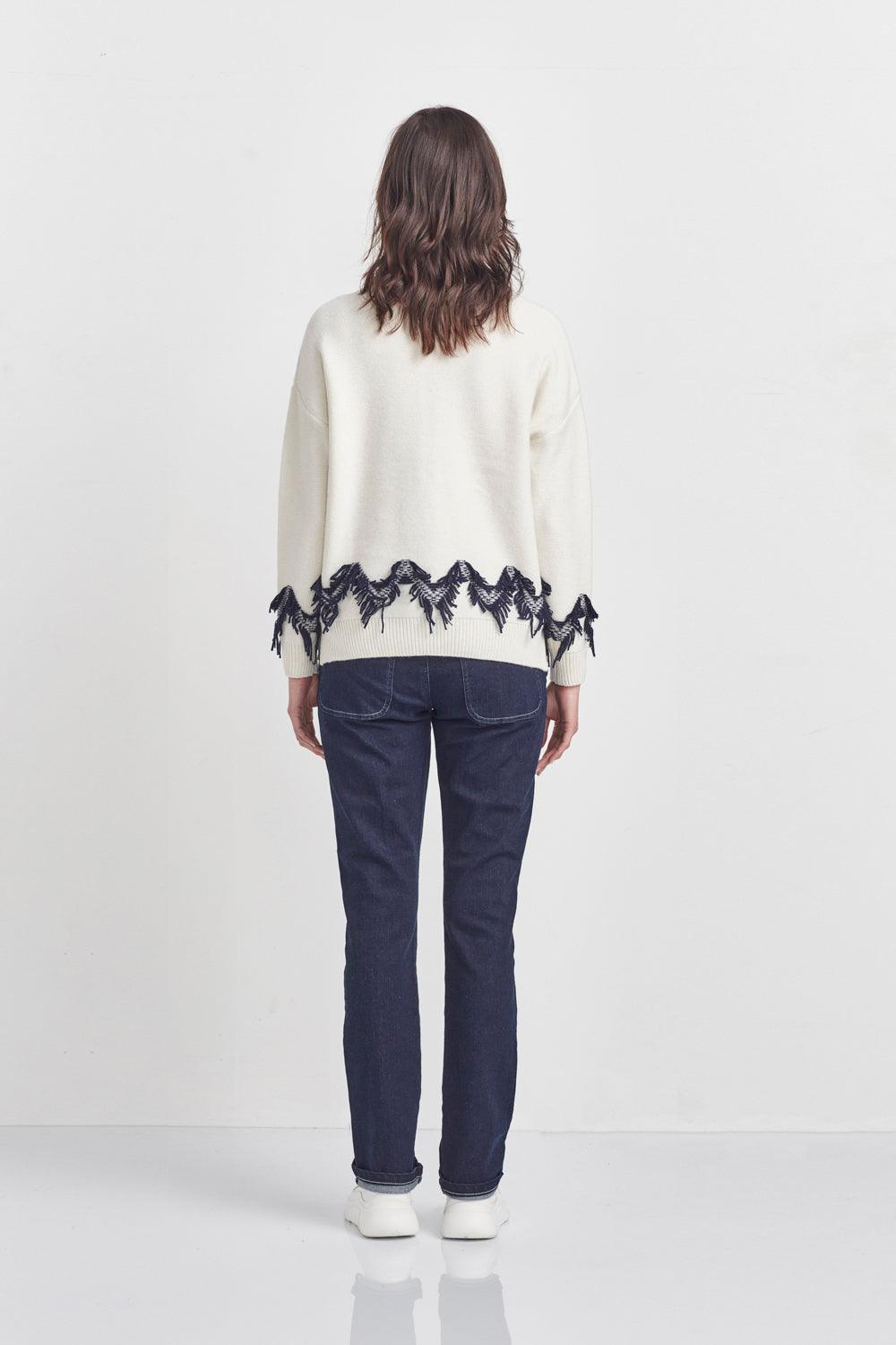 Kick Sweater - White/Ink - Sweater VERGE