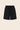 Black drawstring shorts by Verge with a ruffled hem, shown flat against a plain white background.