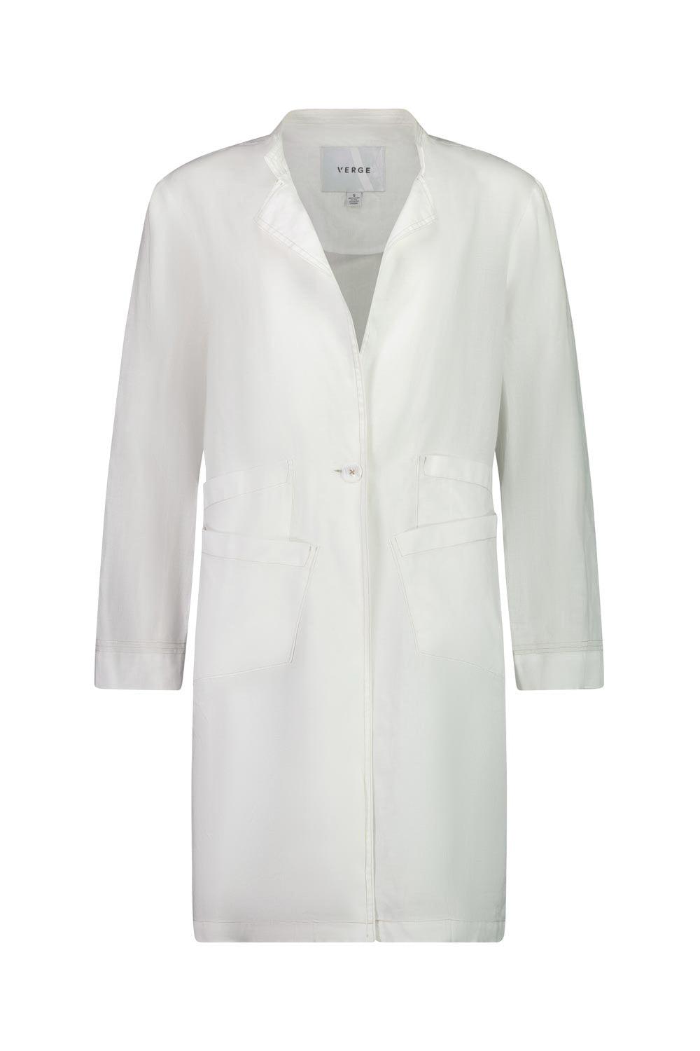Vienna Linen Coat - White - Coat VERGE