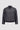 A dark gray textured linen jacket by Verge with a pointed collar and button-up front, displayed on a clean white background.