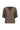 A brown textured linen blouse by Verge with a V-neckline, short puff sleeves, and a button-up front, shown against a plain white background.