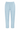 Light periwinkle blue cropped trousers with an elastic waistband and two front patch pockets, shown against a plain white background.