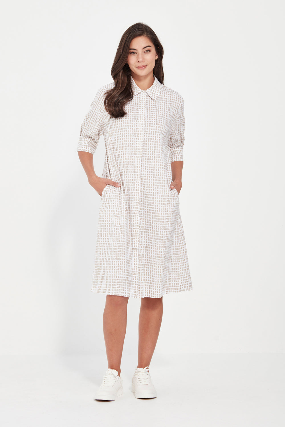 Acrobat Tile Dress - Bark Print – VERGE