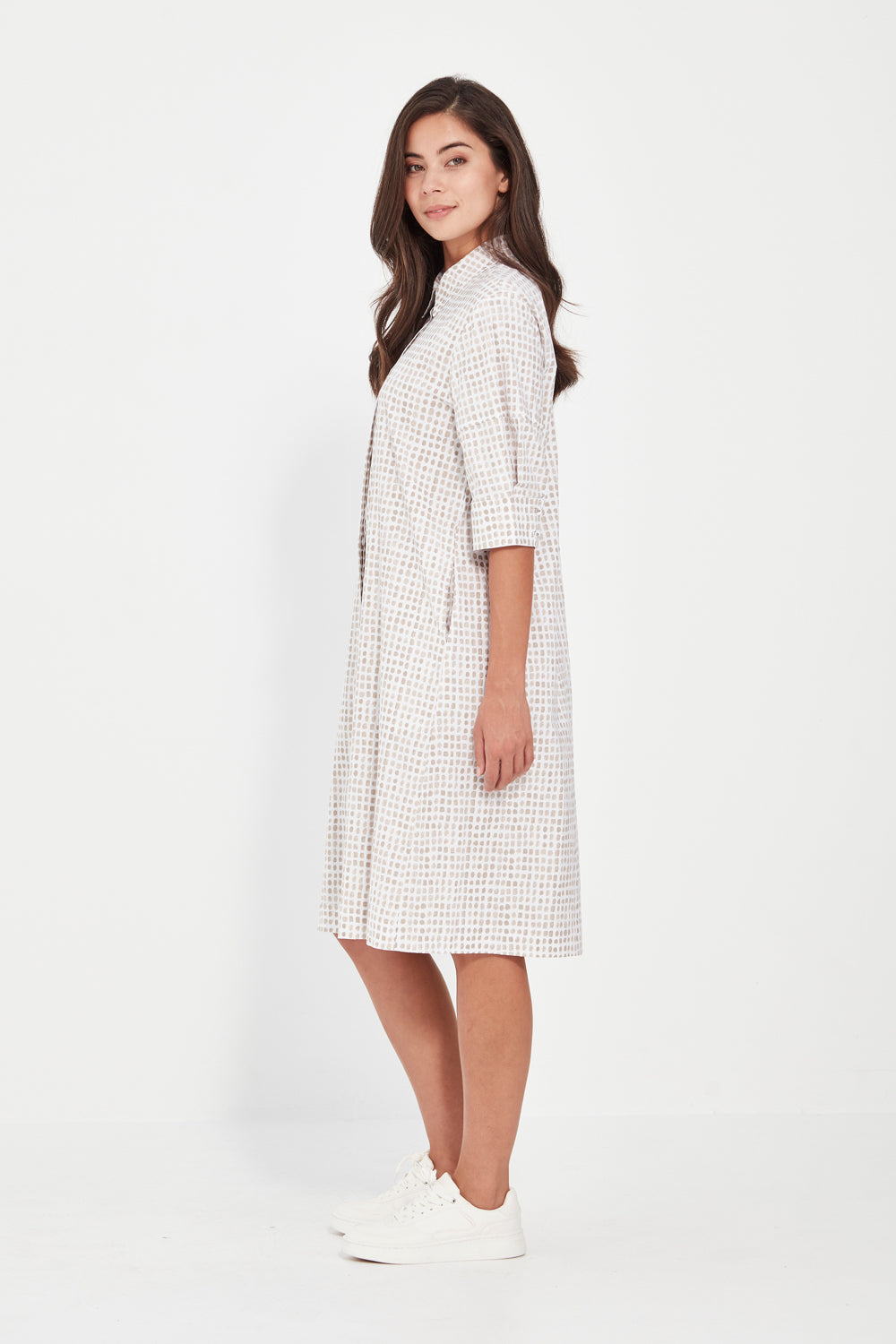 Acrobat Tile Dress - Bark Print – VERGE