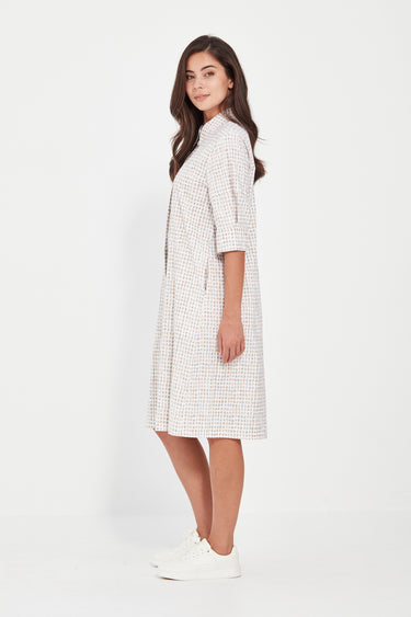 Acrobat Tile Dress - Bark Print - Dress VERGE