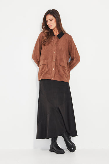 Alina Jacket - Caramel with Black Collar - Jacket VERGE