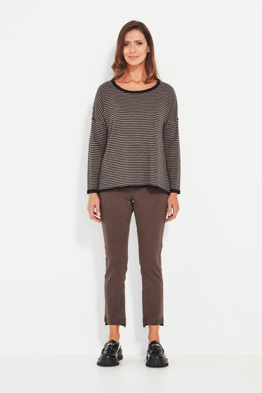 Bonnie Sweater - Truffle Stripe - Sweater VERGE