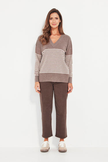 Brag Sweater - Truffle Stripe - Sweater VERGE