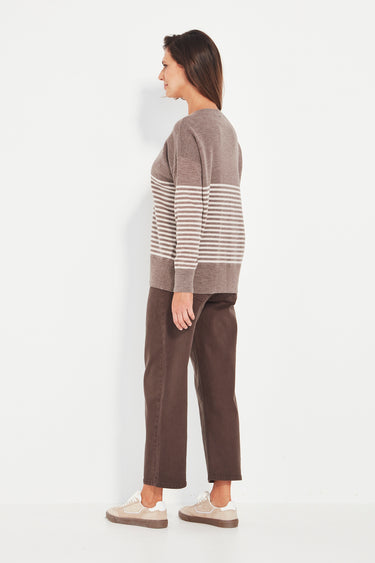 Brag Sweater - Truffle Stripe - Sweater VERGE