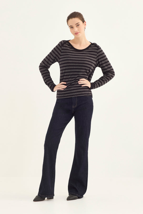 Glow Top - Charcoal Stripe - Top VERGE