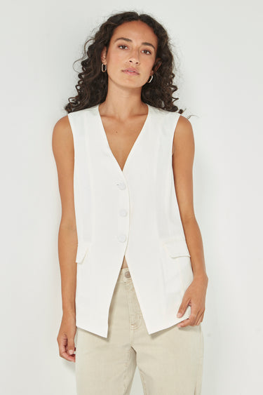Loretta Vest - White - Vest VERGE