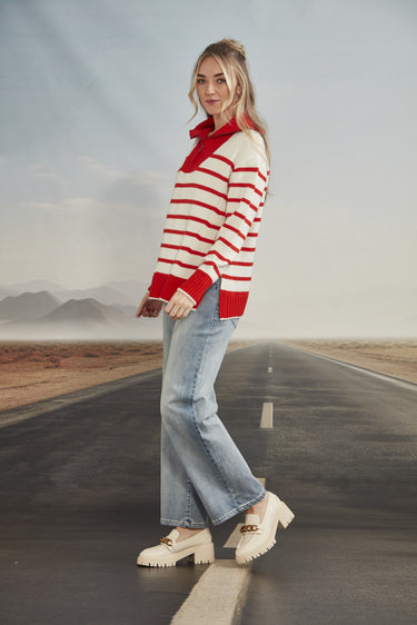 Nevada Sweater - Tangelo Stripe - Sweater VERGE