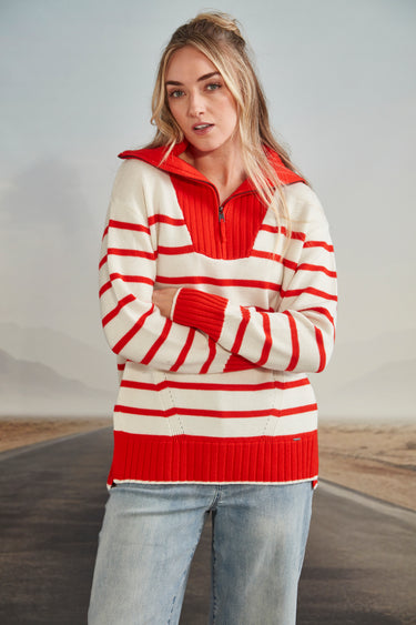 Nevada Sweater - Tangelo Stripe - Sweater VERGE