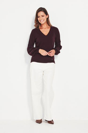 Nina Sweater - Black Cherry - Sweater VERGE