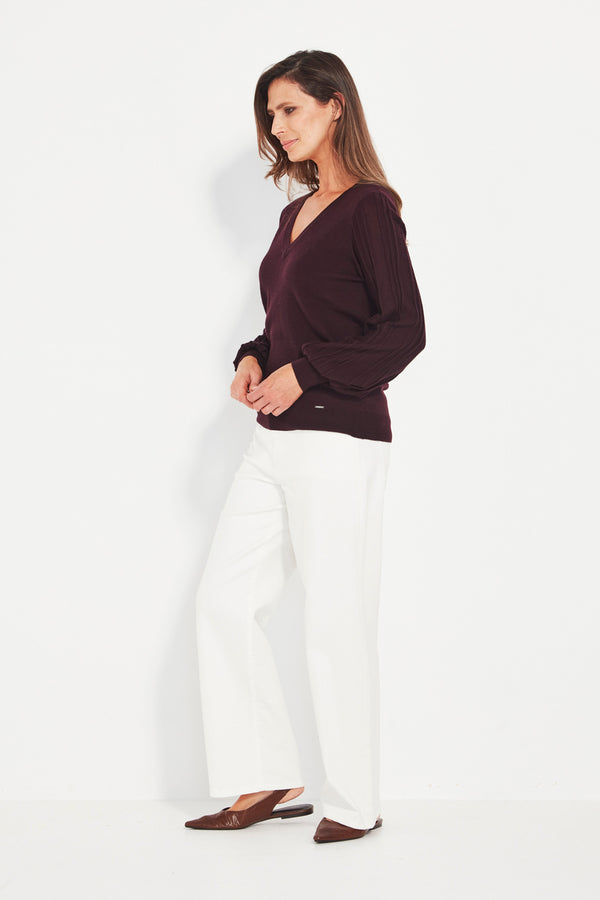 Nina Sweater - Black Cherry - Sweater VERGE