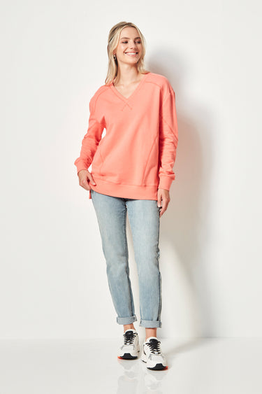 Trivia Sweatshirt - Coral - Sweater VERGE