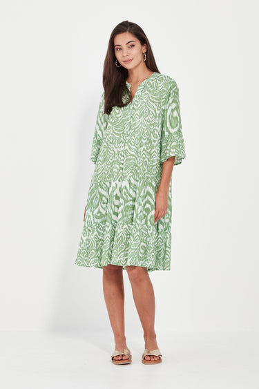 Vale Dress - Green Print - Dress VERGE