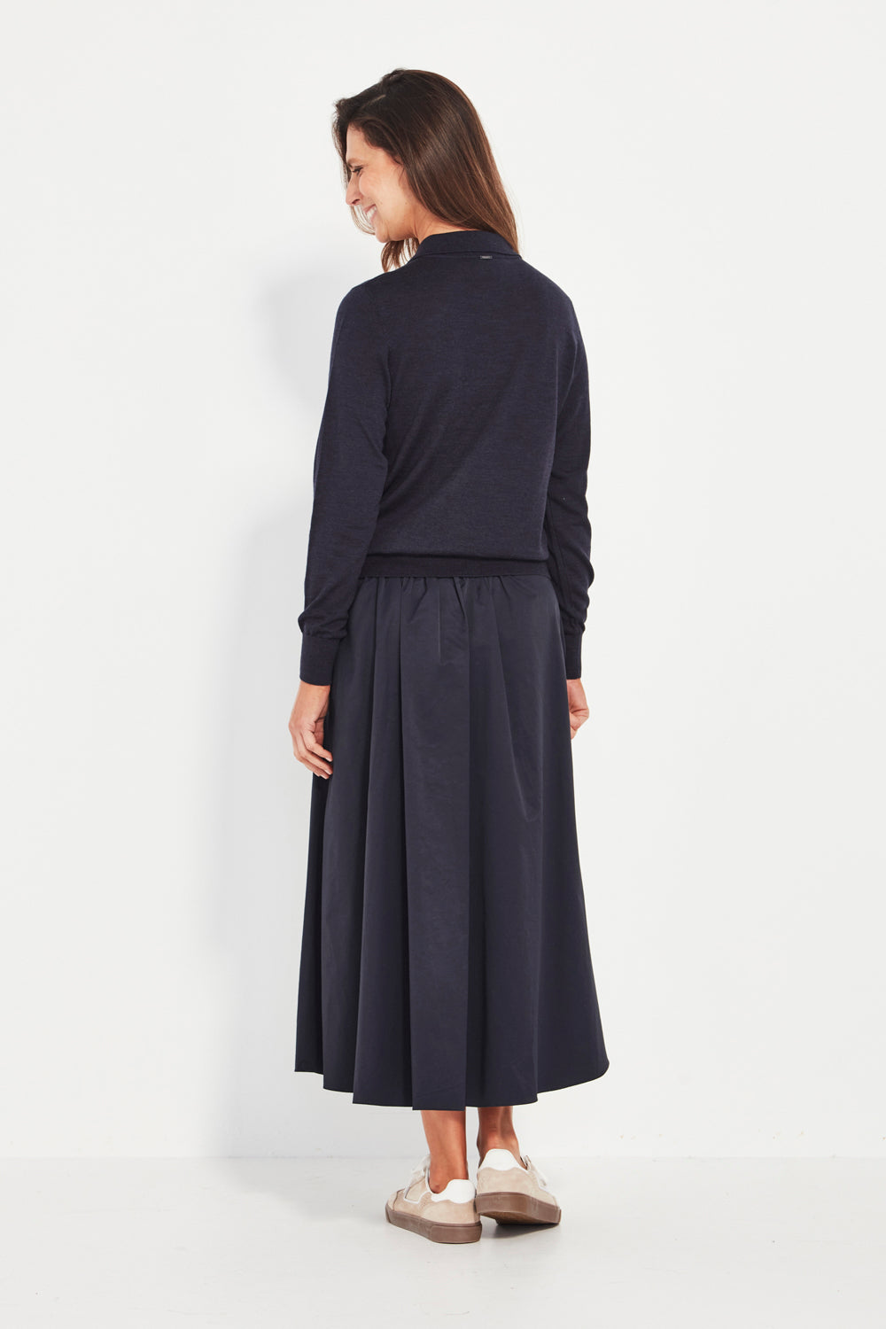 Marle Raspberry Coloured Sweater Valley Sweater in Ink Marle | Merino Knitwear | Verge – VERGE