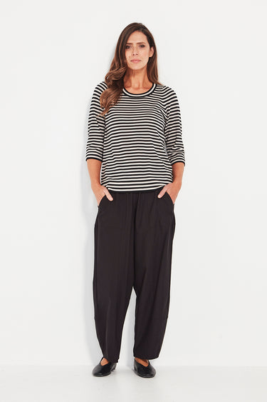 Zoe Top - Black Chalk Stripe - Sweater VERGE