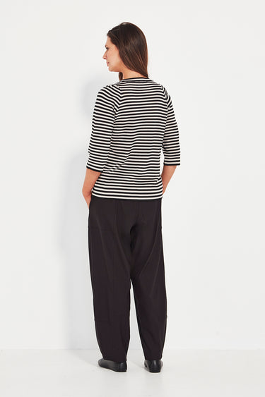 Zoe Top - Black Chalk Stripe - Sweater VERGE
