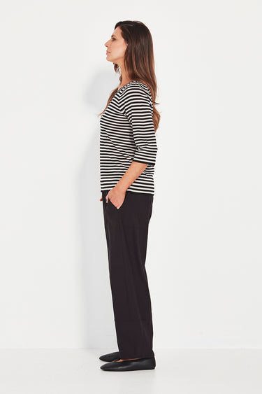 Zoe Top - Black Chalk Stripe - Sweater VERGE