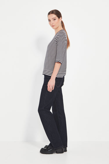Zoe Top - Rose Ink Stripe - Sweater VERGE