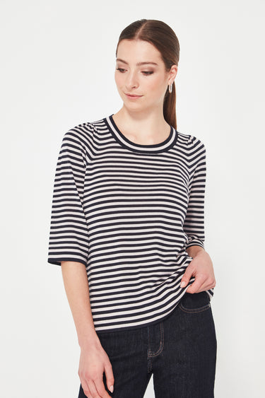 Zoe Top - Rose Ink Stripe - Sweater VERGE
