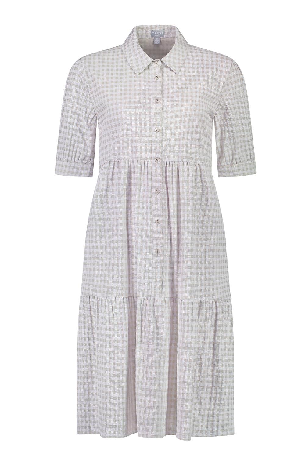 Acrobat Gingham Kirby Dress - Pumice - Dress VERGE