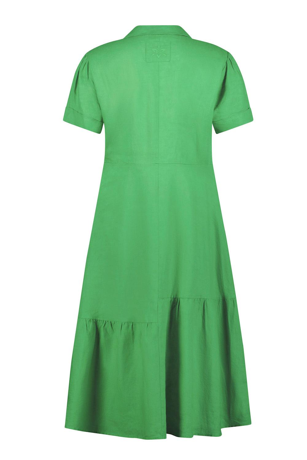 Madrid Linen Dress - Grass - VERGE