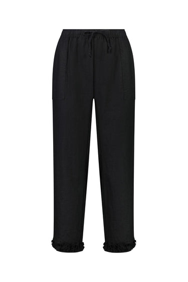 Ruffle Capri - Black - Pant VERGE
