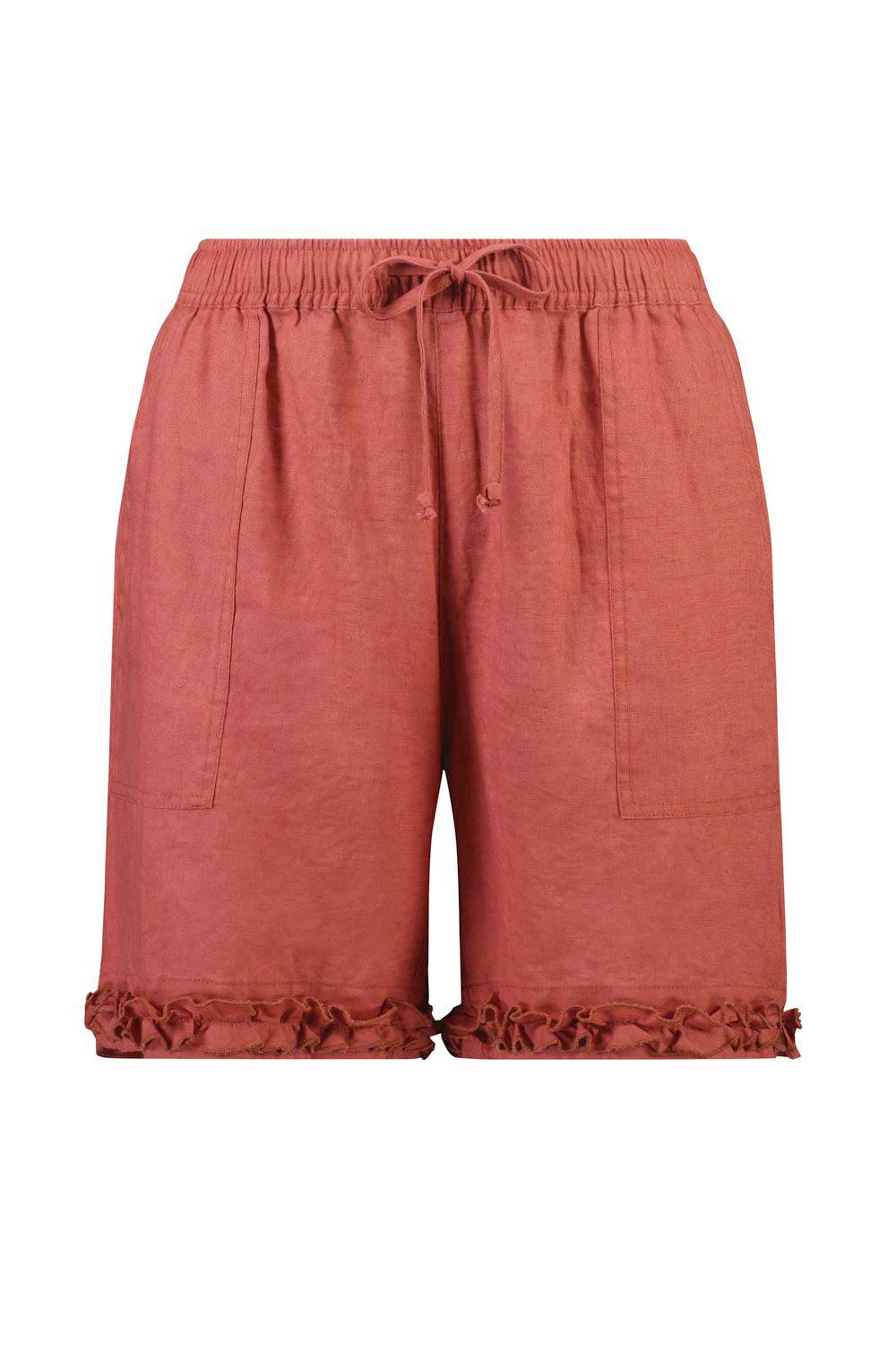Ruffle Short - Washed Red - VERGE